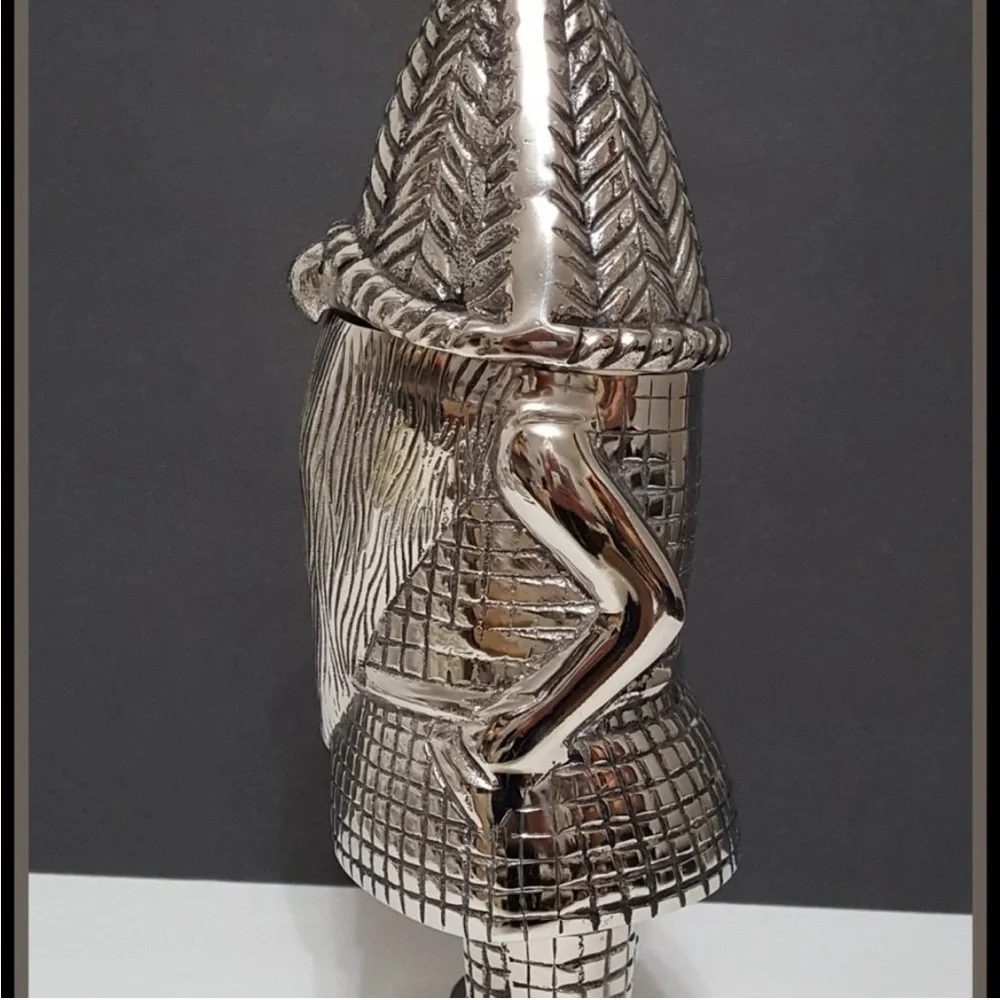 🆕RARE🆕 Pottery Barn Gnome Shaped Metal Cocktail Shaker 14 OZ 5.75